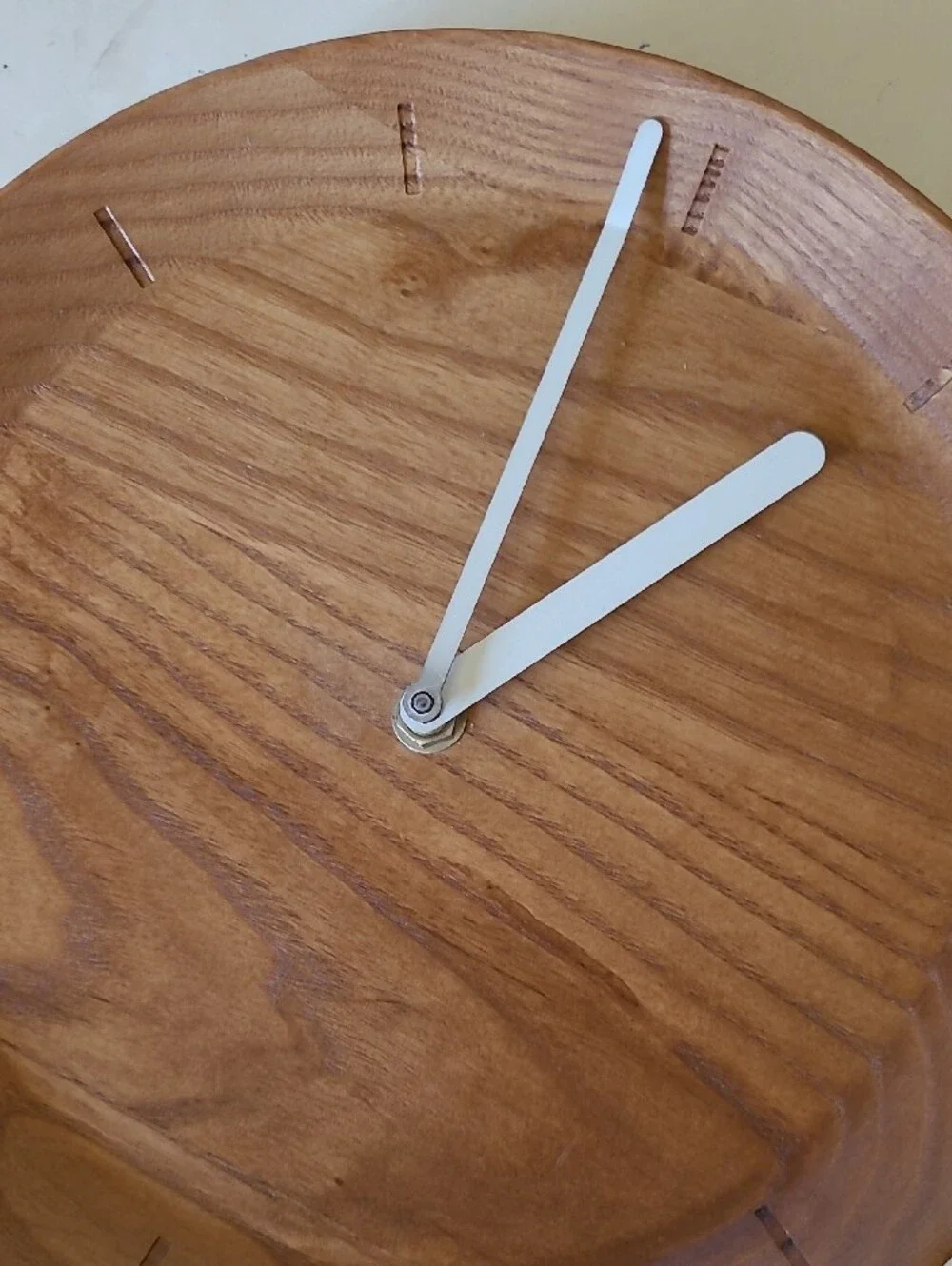 CB2 Natural Wood Wall Clock with White Hands